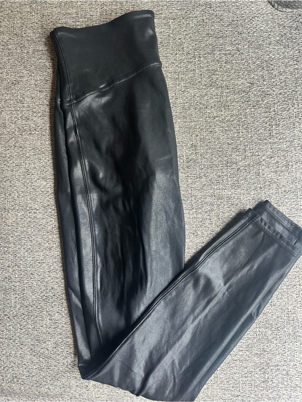 SPANX Black Faux Leather Leggings - Sleek High-Rise - Picture 3 of 3